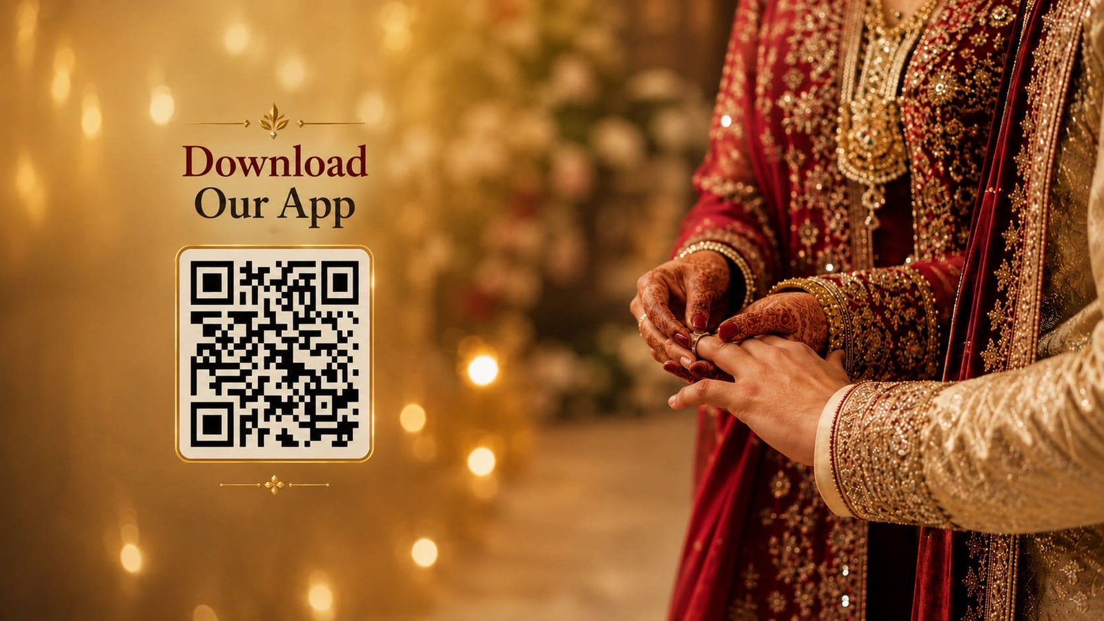 Pakistani bride and groom in traditional wedding attire representing secure Islamic marriage matchmaking.